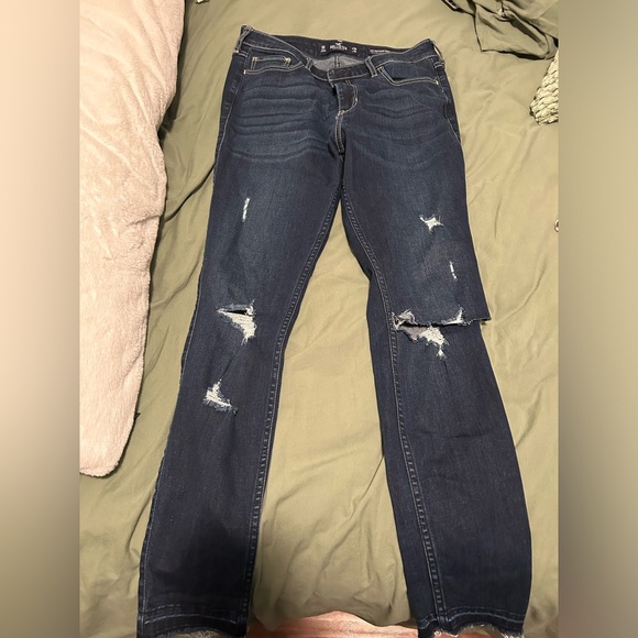 Hollister 9R Classic Stretch High-Rise Super Skinny Jeans - Dark Destroy - Picture 2 of 5